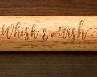 Personalized Laser Engraved wood rolling pin a Whisk & A Wish kitchen Gift