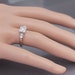 14k White Gold Round Cut Diamond Engagement Ring Art Deco