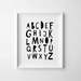 Alphabet print nursery decor wall art print ABC wall art