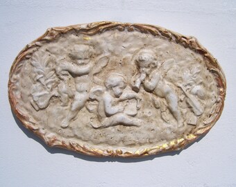 Stucco relief, ornament, 45 x 27, 5cm putting wall-garden
