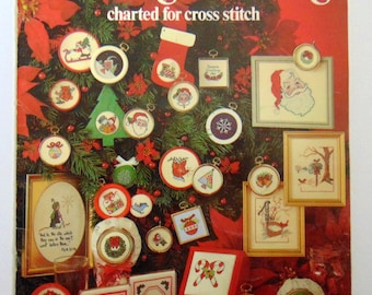 Counted Cross Stitch patterns book "Christmas Stitching" Leisure Arts 1981 ornaments