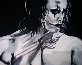 The Crow Brandon Lee original Acrylic Pop Art Painting 20x16
