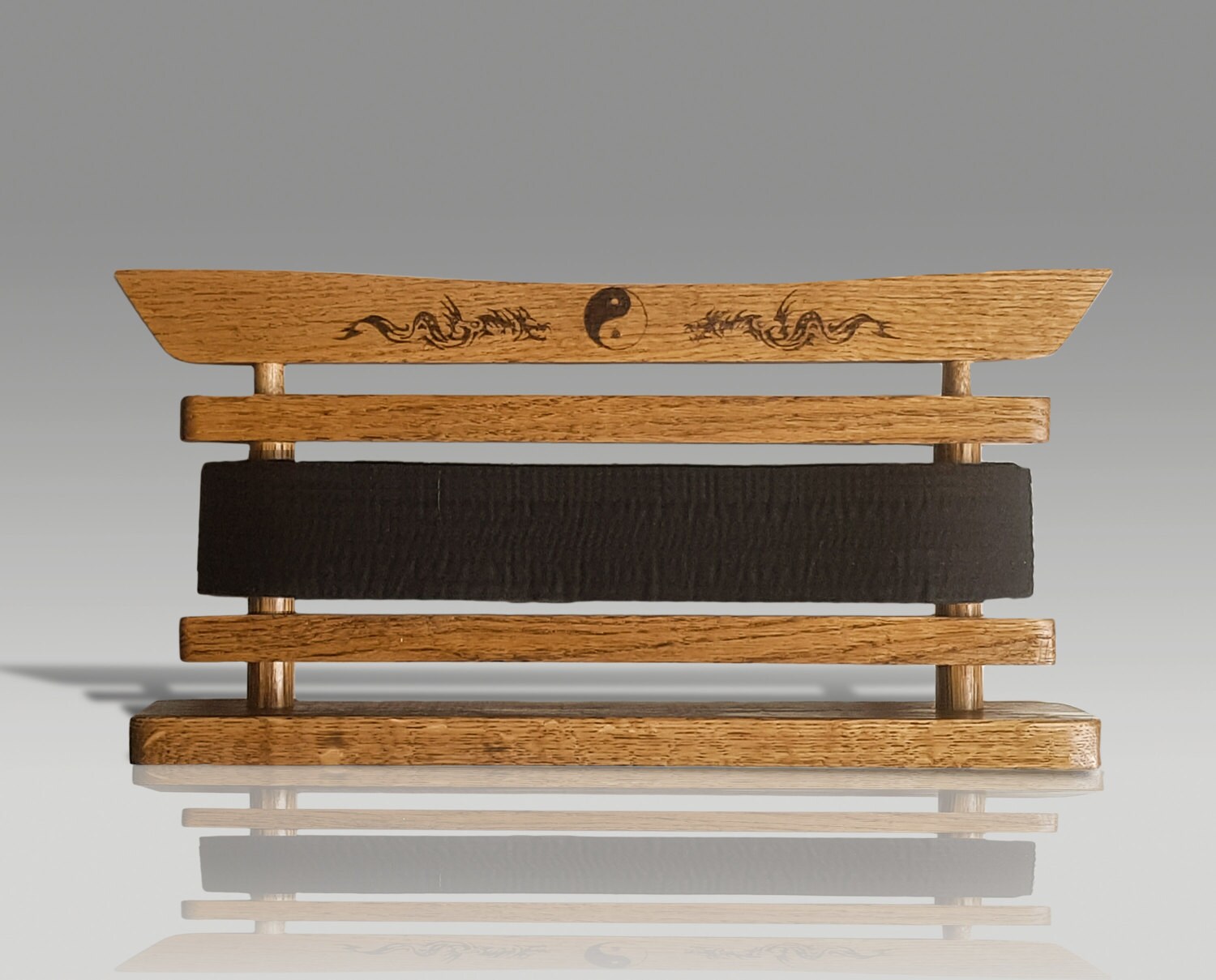 Oak Martial Arts Belt Display Single Belt Rack Jiu Jitsu Belt