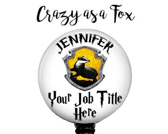 Personalized with your Name and Job Title Retractable Badge Holder, Badge Reel, Lanyard, Stethoscope ID Tag, Nurse, Harry Potter inspired