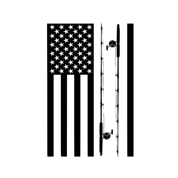 Download Digi-tizers Fishing Pole American Flag SVG Studio V3 JPG