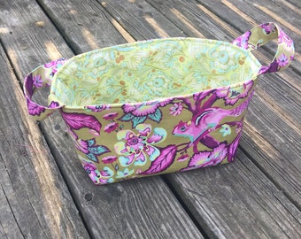 Tula Pink fabric basket / fabric storage bin /storage bin