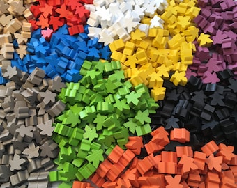 Wooden Meeples / Carcassonne Spares - 16mm x 10 pc per pack - 13 colours available - UK BASED!