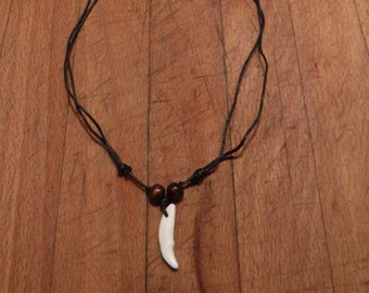 Wolf Tooth Necklace Wolf Teeth Necklace Wolf Necklace Tribal Wolf Tooth Necklace Adjustable African Native American Tribal Spiritual Healing