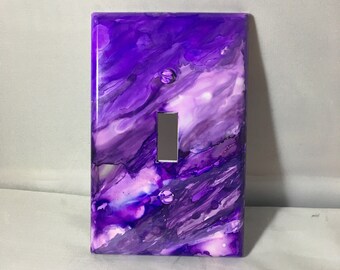 Painted Switchplate, Toggle Switch Plate, Alcohol Ink Decor, Home Decor, Unique Switchplate