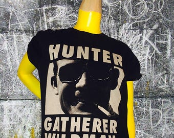 Hunter S. Thompson Wildman Sketch & Destroy Mens Black T Shirt