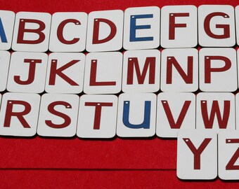 Mini Sandpaper UPPERCASE on FIBERBOARD WOOD