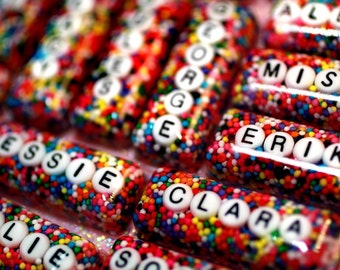 The Original Personalized Custom Name Rainbow Sprinkles Necklace - Your Name in Candy - Custom name word jewellery handmade by isewcute