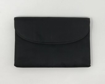 SALE Black Satin Evening Clutch Purse, Harry Levine Made in USA, Vintage Formal Accessories