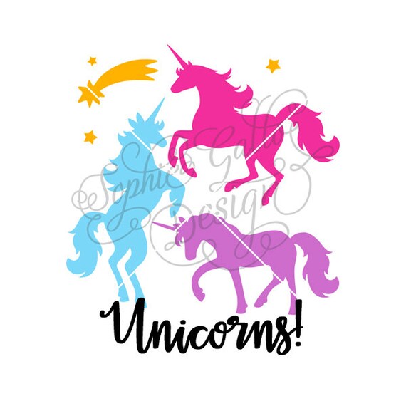 Download Magical Unicorns SVG DXF digital download files for Silhouette