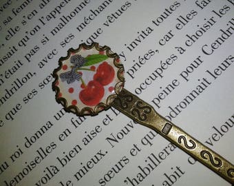 Retro - cabochon 25mm - red cherries hair - polka dots