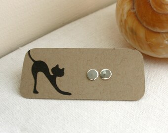 Sterling Silver Disc Studs, Silver Earrings