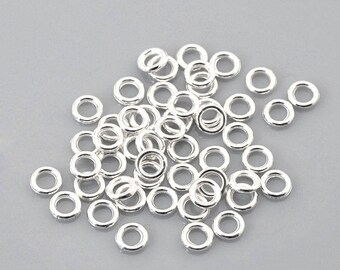 Set of 20 4mm Silver Circle rings