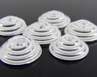White Swirl Lampwork Glass Bead Caps