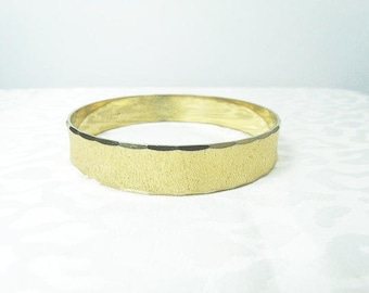 Anson Bangle Bracelet / Brushed Gold Bangle Bracelet / Designer Signed Bracelet