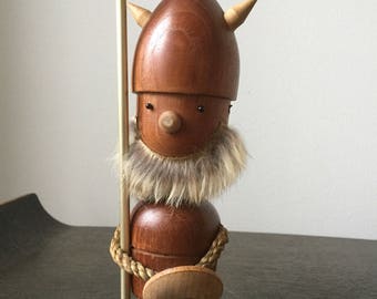 Danish/teak/viking/Gonk/figurine /Scandinavian design/midcentury modern /modernist/1960s/hans bolling