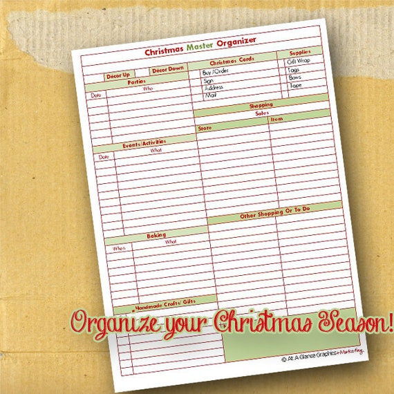 Christmas Organizer PDF Form To Do List Christmas
