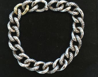 LIMITED TIME 10% off David Yurman Curb Link Bracelet with 18kt Gold Accent Bracelet