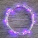 Purple LED Battery Operated Fairy Lights, Rustic Wedding Decor, Room Decor, 6.6 ft SILVER Wire Purple