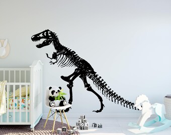 T-Rex Skeleton Wall Decal, T-Rex Skeleton Decor, Living Room Decor, Bedroom Decor, Dinosaur Decor - Trex Wall Decal