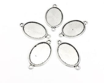 5 tray base for cabochon setting, fits 18mm x 25mm cabochon #FIN 027