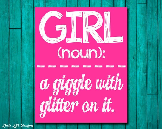 Girl Wall Art Girl Room Decor GIRL: a giggle with glitter