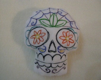Large Sugar Skull Pincushion or stuffed animal