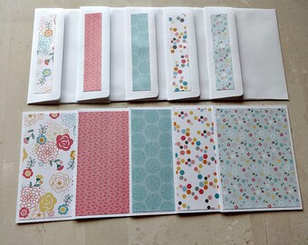 Blank Note Cards, Note Card Set, Set of 5 Blank Note Cards with Matching Envelopes, Thank You Note Cards, Note Card Set, Floral Note Cards
