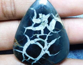 52.40 Cts Natural Top Quality Septarian Gemstone Cabochon Pear Shape 40x33x4 MM