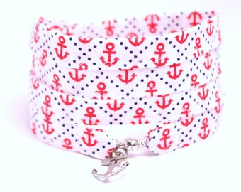 bracelet to wrap handmade fabric cotton