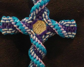 Twisted rexlace cross with charm