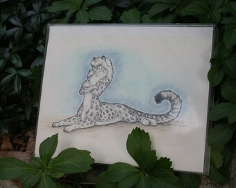 Vintage 1990 M Skirvin Lithograph Woman Tiger