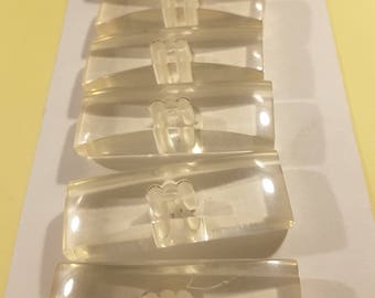 Vintage set of 6 perspex buttons.