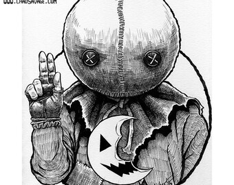 Halloween Saints: Sam Original Ink Art by Chad Savage