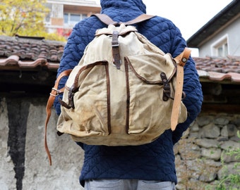 Canvas rucksack Canvas bag Canvas messenger bag Army canvas rucksack Vintage canvas bag Military canvas bag Army canvas rucksack
