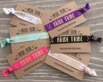 Bride Tribe wristbands / hair ties / hair elastics / bracelets / hen party bachelorette favour