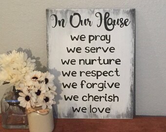In our house wood sign