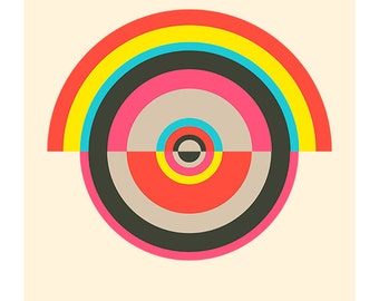 Around in Circles No. 5, Original Art Print, Geometric, Abstract, Target