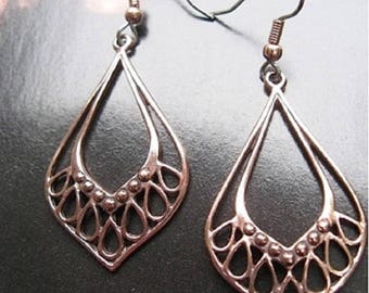 Copper Earrings CE141 - 2 inches long.