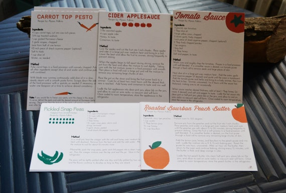 recipe stationery set blank seasonal and local csa vegetable