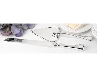 Heart Wedding Cutlery Set, Wedding Cake Server Set, Wedding Cake Knife and Server Set, Cake Cutting Ceremony Knife and Server Set
