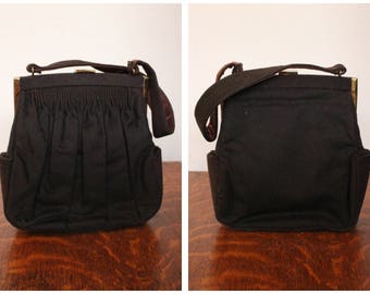 1940s Purse // Ingber Wool Purse // vintage 40s handbag