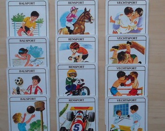 vintage children's quartet, vintage game, Dutch quartet, vintage toys, sports quartet, Papita quartet, vintage children's card game