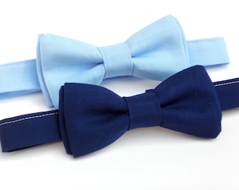 Navy blue bow tie for boys, mens blue bow tie, light blue bow tie, toddler bow tie, 1 year old boy birthday outfit, boys first birthday