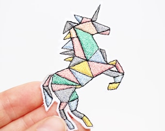 Unicorn Patch - Iron On - Pastel Embroidered Patch