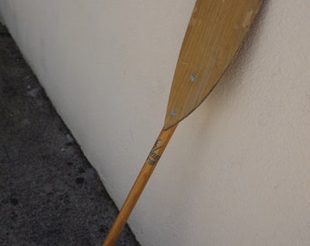 Paddle NYLUX wood and brass vintage boat oar / paddle vintage wooden game